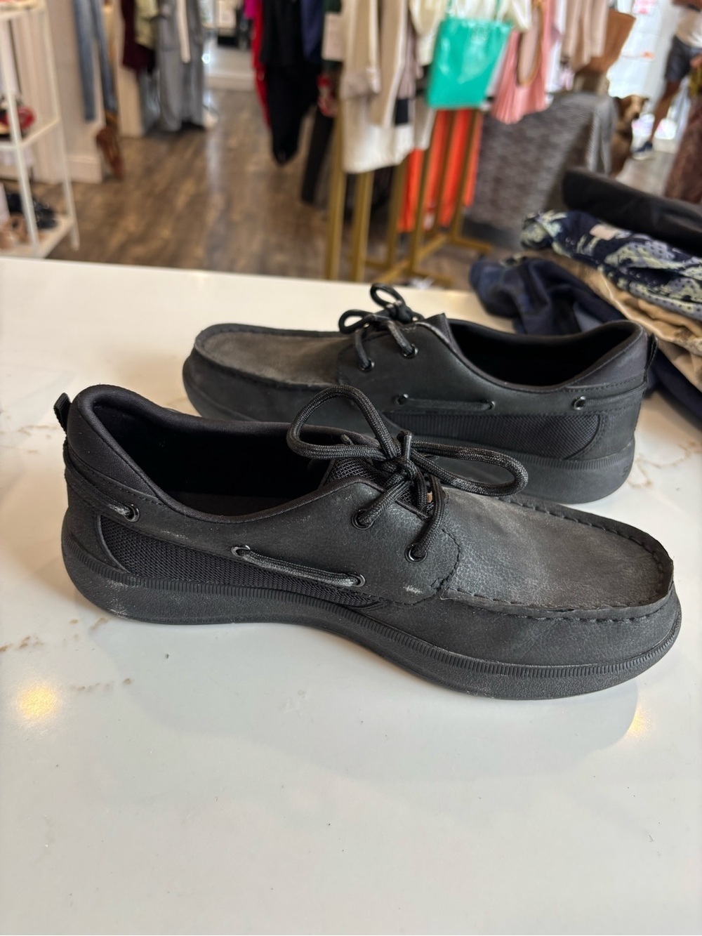 Sperry Men's Black Casual Boat Moccasins